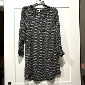 Banana Republic Dress Tunic Top Long Sleeve Navy and Gold